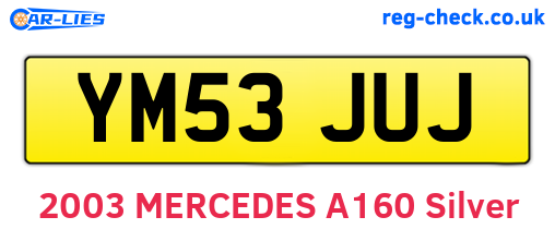 YM53JUJ are the vehicle registration plates.