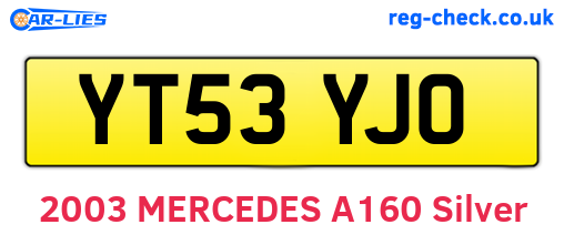 YT53YJO are the vehicle registration plates.