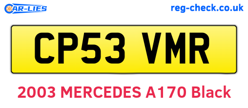 CP53VMR are the vehicle registration plates.