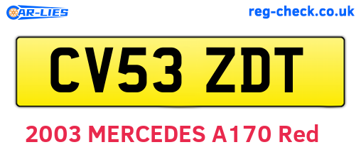 CV53ZDT are the vehicle registration plates.