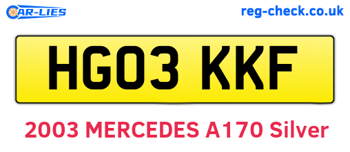 HG03KKF are the vehicle registration plates.