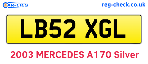 LB52XGL are the vehicle registration plates.