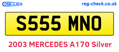S555MNO are the vehicle registration plates.