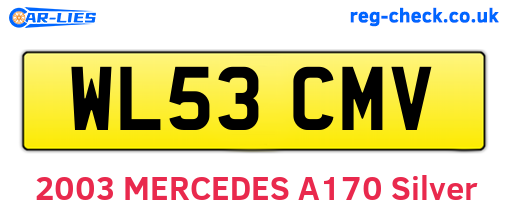 WL53CMV are the vehicle registration plates.