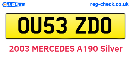 OU53ZDO are the vehicle registration plates.