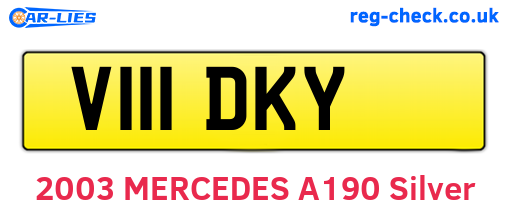 V111DKY are the vehicle registration plates.