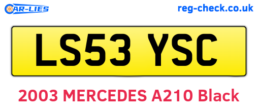 LS53YSC are the vehicle registration plates.