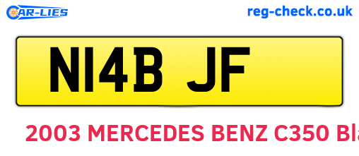 N14BJF are the vehicle registration plates.