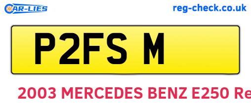 P2FSM are the vehicle registration plates.