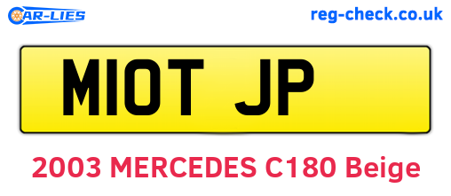 M10TJP are the vehicle registration plates.