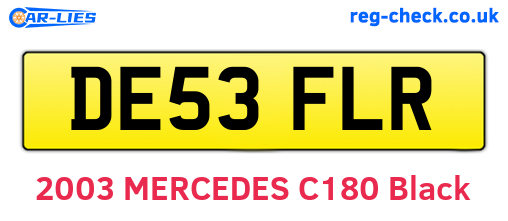 DE53FLR are the vehicle registration plates.