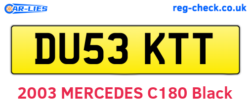 DU53KTT are the vehicle registration plates.
