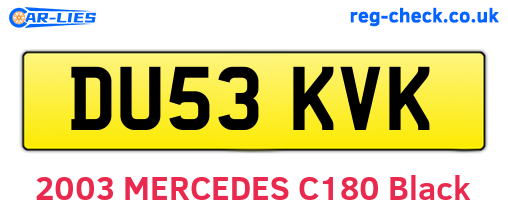 DU53KVK are the vehicle registration plates.