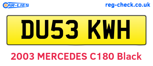 DU53KWH are the vehicle registration plates.