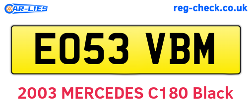 EO53VBM are the vehicle registration plates.