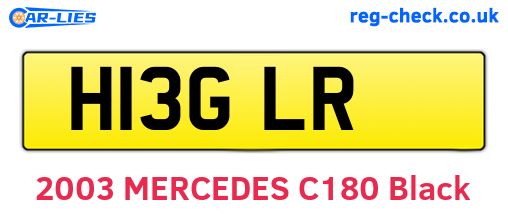 H13GLR are the vehicle registration plates.