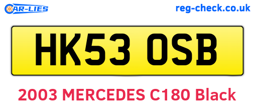 HK53OSB are the vehicle registration plates.