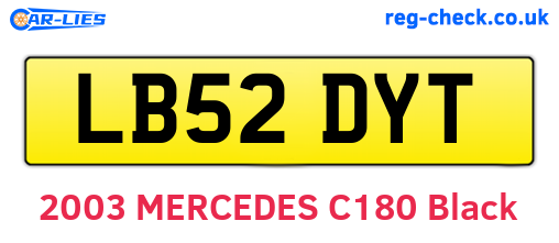 LB52DYT are the vehicle registration plates.