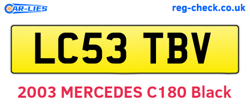 LC53TBV are the vehicle registration plates.
