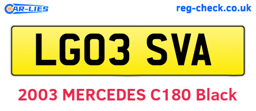 LG03SVA are the vehicle registration plates.