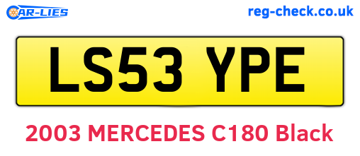 LS53YPE are the vehicle registration plates.
