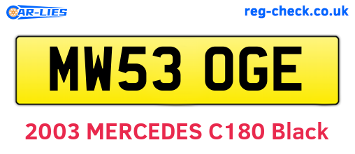 MW53OGE are the vehicle registration plates.
