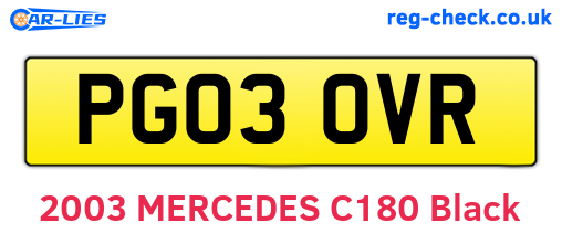 PG03OVR are the vehicle registration plates.