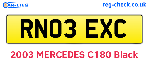 RN03EXC are the vehicle registration plates.