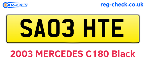 SA03HTE are the vehicle registration plates.