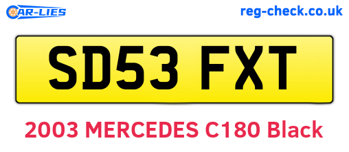 SD53FXT are the vehicle registration plates.