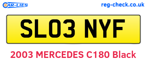 SL03NYF are the vehicle registration plates.
