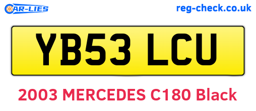 YB53LCU are the vehicle registration plates.