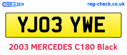 YJ03YWE are the vehicle registration plates.