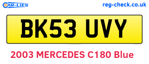 BK53UVY are the vehicle registration plates.