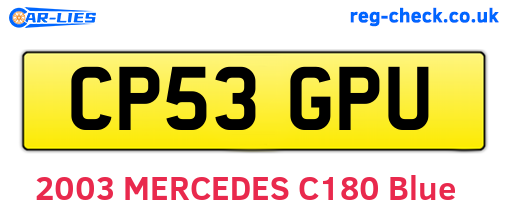CP53GPU are the vehicle registration plates.