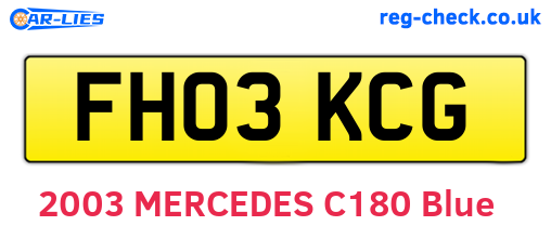 FH03KCG are the vehicle registration plates.