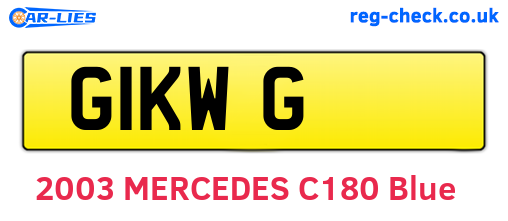 G1KWG are the vehicle registration plates.
