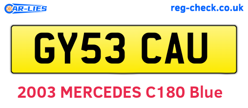 GY53CAU are the vehicle registration plates.