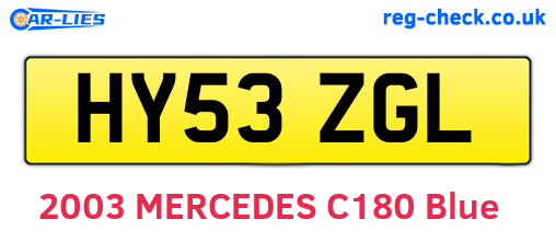 HY53ZGL are the vehicle registration plates.