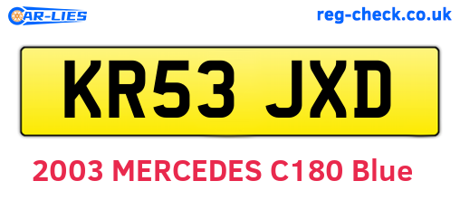 KR53JXD are the vehicle registration plates.