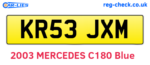 KR53JXM are the vehicle registration plates.
