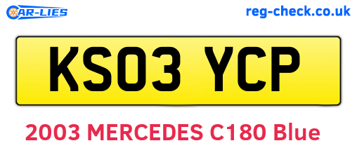KS03YCP are the vehicle registration plates.