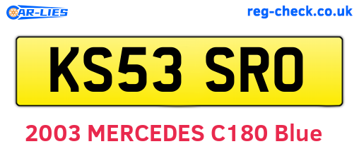 KS53SRO are the vehicle registration plates.