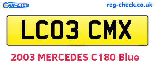 LC03CMX are the vehicle registration plates.