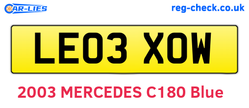 LE03XOW are the vehicle registration plates.