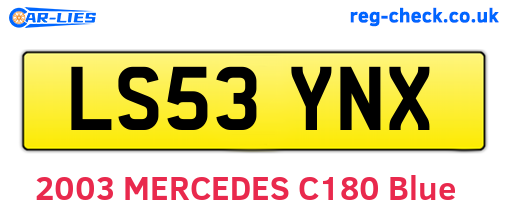 LS53YNX are the vehicle registration plates.