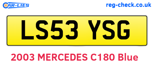LS53YSG are the vehicle registration plates.
