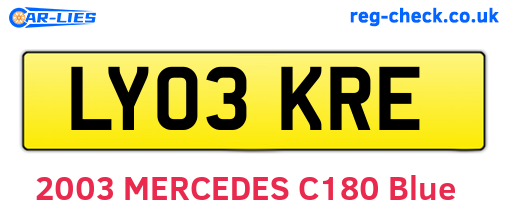 LY03KRE are the vehicle registration plates.