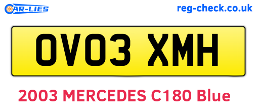 OV03XMH are the vehicle registration plates.