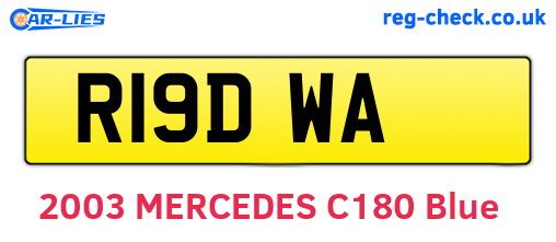 R19DWA are the vehicle registration plates.